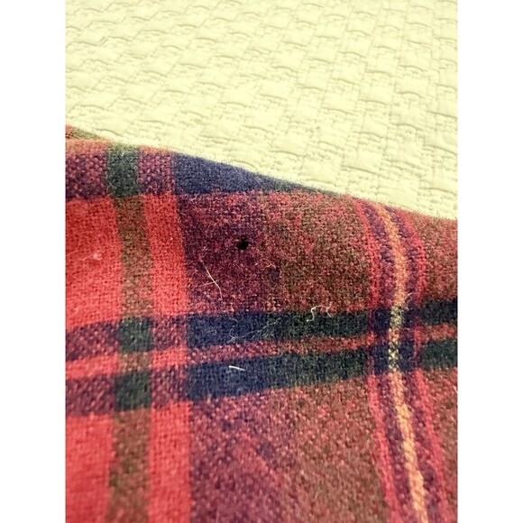 Pendleton Plaid Flannel Shirt Long Sleeve 100% Wool | Red and Green | Size Large - Picture 11 of 14